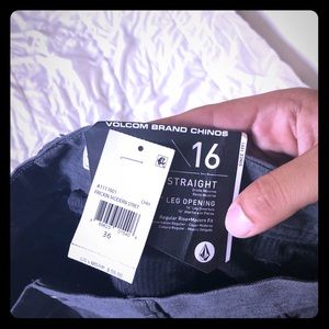 Brand new volcom grey slim straight chinos